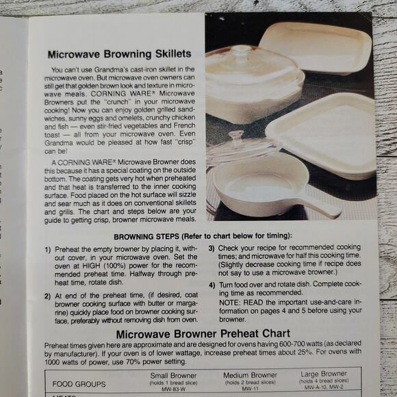 Corning Microwave Cookware Use & Care with Recipe Ideas Vtg Booklet VERY GOOD - Picture 2 of 13